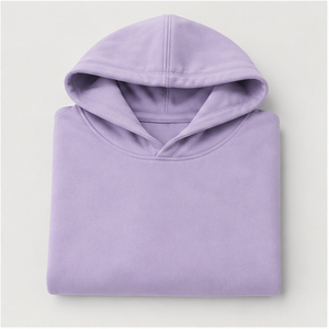 เสื้อฮู้ดดี้ทรงบ็อกซี่ผู้ชายสีม่วงไลแลคแบบไม่มีเชือกผูก ดีไซน์เรียบง่าย ผ้าฝ้ายฟอกแบบเฟรนช์เทอร์รี่ รุ่น MHOOD-0028 - Product Image 5