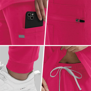 Ensemble de tenue médicale rose personnalisé pour femme 2026 – Uniforme d'hôpital, pantalon en polyester tricoté et haut à manches courtes pour infirmières - Product Image 5
