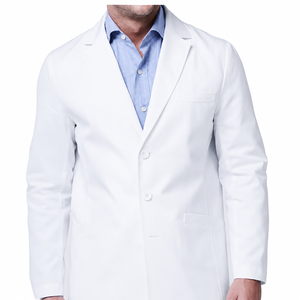 Bata de Laboratorio Unisex Blanca de Alta Calidad, Tela de Lana Peinada, Detección de Agujas, Colores/Logotipo Personalizables, Diseño de Talla, Uso Médico Hospitalario - Product Image 1
