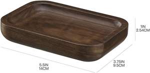 Meilleure Offre : Ensemble de 4 Accessoires de Salle de Bain de Luxe en Bois de Noyer Massif Écologique – Distributeur de Savon, Porte-Brosse à Dents, Gobelet, Savonnière - Product Image 3