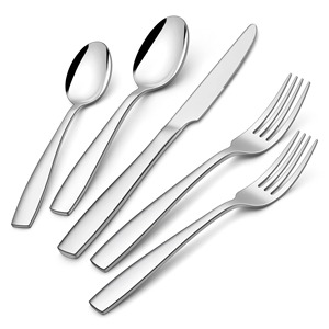 Modern Stainless Steel Cutlery <b>Set</b> Elegant Silver Flatware <b>Set</b> with <b>Spoon</b> <b>Fork</b> <b>Knife</b> for Dining and Table Setting - Product Image 4