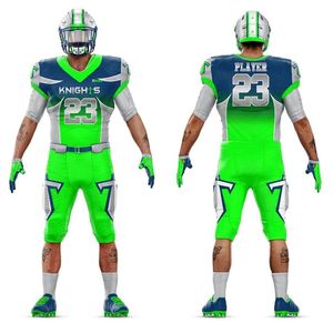 Uniforme de Fútbol Americano Personalizado de Alta Calidad para Hombre, Material de Spandex/Algodón, Impresión por Transferencia de Calor, Patrón Sólido, Logotipo Frontal, 240g - Product Image 6