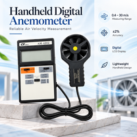 Anémomètre de terrain avec affichage numérique pour la mesure de la vitesse de l'air |   Anémomètre portable Lutron pour la mesure du débit d'air