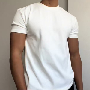 เสื้อยืดคอกลมแขนสั้นทรงหลวมสไตล์วินเทจสำหรับผู้ชาย ผ้าหนา 240 กรัม ไม่มีลายปัก ทรงเข้ารูป - Product Image 3