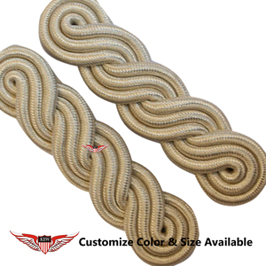 KEW Epaulettes de hilo de oro trenzado estrecho para hombro, con cordón trenzado dorado y hilo de oro para hombro - Product Image 2