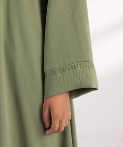 Abaya de Poliéster de Alta Calidad Estilo Turco para Mujer, Ropa Exterior Islámica, Anti-UV, Transpirable, Elástica en Cuatro Direcciones, Ligera, Casual, Cuello en V - Product Image 5