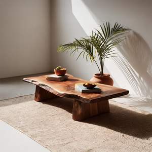 Mesa de centro de madera en tonos tierra que realza el ambiente cálido y la comodidad de la sala de estar - Product Image 3