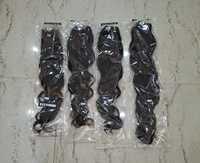 Extensions de cheveux humains indiens Remy bouclés naturels, ondulations profondes, double trame, tissage à la machine, couleur noire, emballage individuel