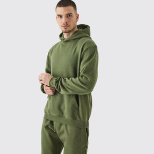 Custom Men's Premium Hooded Jogger <b>Set</b> Soft Cotton Athleisure Wear Private Label OEM Manufacturer - Product Image 3