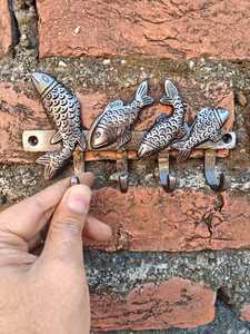 Antique Style Metal Fish Theme <b>Wall</b> Decor Coastal Style Fish Shaped <b>Clothes</b> Hanging Hooks for Towels Bags Coats Hardware - Product Image 5