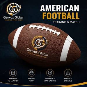 Ballon de football officiel Ganvox Global Taille 9 en cuir PU avec chambre à air en butyl, durable, haute adhérence, design avec logo - Product Image 2