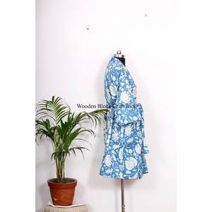 Vestido corto tipo kimono de seda, kimono indio de seda reciclada con patchwork, vestido bohemio tipo kimono, túnica kimono de talla grande, pareo de playa. - Product Image 2