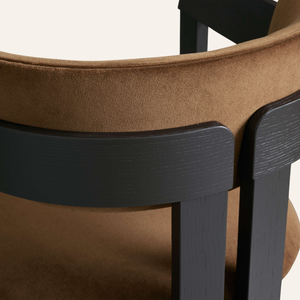 Modern Ergonomic Minimalist Solid Teak <b>Wood</b> <b>Dining</b> <b>Chair</b> with Upholstered Seat for Apartment & Villa <b>Dining</b> <b>Rooms</b> - Product Image 2