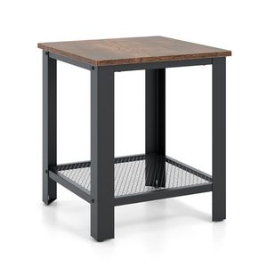 2-Tier Small Space Industrial End <b>Table</b> with Storage Shelf <b>Console</b> <b>Tables</b> - Product Image 4