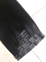 Perruques à clips sans couture les plus vendues, 100% cheveux humains vietnamiens naturels, extensions de cheveux à clips double tirage en PU, 2026