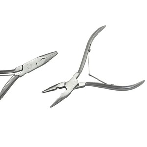 Ametrine Surgical Luxury 1 PCS Silver Stainless Steel Clamp Hair Extension <b>Plier</b> <b>Set</b> Small Grooves Keratin Hair Extensions Tools - Product Image 1