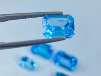 Topacio Azul Cielo Natural Calentado, Forma Octogonal Facetada, Gema Suelta, Excelente Calidad Rara, Juego de Colores, Tamaños Surtidos 4x2mm 18x13mm