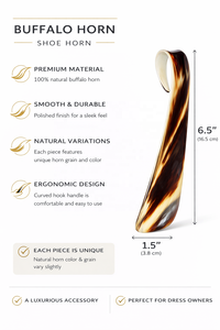 Chausse-pied en corne de buffle de qualité supérieure, fait main, naturel, durable, finition lisse, écologique, aide à la chaussure de luxe, design ergonomique, cadeau - Product Image 5