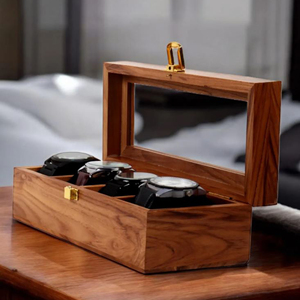 Caja Organizadora de Relojes de Madera con Ventana de Vidrio, Estuche de Madera para Guardar 12 Relojes de AYAANS - Product Image 3
