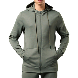 Sudadera con Capucha para Hombre, Color Verde Oliva, Corte Regular, Tejido de Punto, Color Sólido, Estilo Casual, Manga Larga - Product Image 1