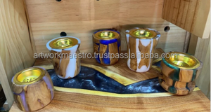 Ensemble de brûleurs à bakhoor Mubkhara en résine naturelle 100% écologique, fabriqués à la main par des artisans indiens, trois pièces, design unique - Product Image 5