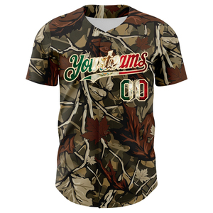 Custom Camo Sublimated Baseball Jersey Full Button Breathable Polyester Short Sleeve Unisex Team Uniform - Product Image 2