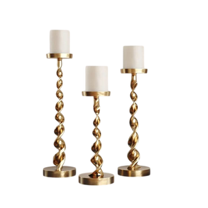 Support de bougie de luxe en laiton en forme florale, décoratif et artistique, pour salon, temple, cadeau de mariage, décoration de maison et d'hôtel - Product Image 1