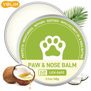 Baume pour pattes et nez pour animaux de compagnie, hydratant et apaisant pour peaux sèches, à l'<span class=keywords><strong>huile</strong></span> de coco, 60 g, pour toutes les races, service OEM - Product Image 1
