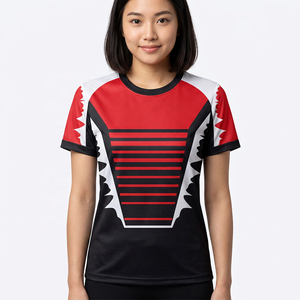 Custom Sublimation Men's Sport T-<b>Shirt</b> O-Neck Short Sleeve <b>Geometric</b> Pattern Quick Dry Regular Fit 100% Cotton Streetwear Red - Product Image 6