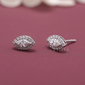 IGI Certified Lab Grown Diamond Marquise Halo Stud <b>Earrings</b> 9K White / Yellow & Rose Gold Pavé Diamond <b>Earrings</b> - Product Image 5