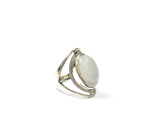 Simple <b>Dainty</b> Natural Moonstone 925 Sterling Silver <b>Ring</b> | Trendy Fine Jewelry for Anniversary & Occasion Gifts - Product Image 3