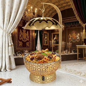 ถาดอุ่นอาหารทรงกลมหรูหรา สแตนเลส พร้อมฝาปิด ราคาประหยัด - Product Image 4