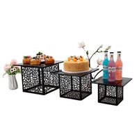 Support de présentation pour desserts en or, support de présentation pour buffet, support de présentation pour gâteaux, table de présentation pour traiteur, support de présentation pour desserts en métal