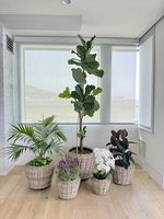 Panier à plantes en rotin naturel tressé à la main pour l'intérieur et l'extérieur, fabriqué par KingcraftViet