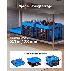 25L Plastic <b>Collapsible</b> <b>Storage</b> Bins 3-Pack Stackable Folding <b>Storage</b> Crates with Handles Holds 22 Lbs Per Bin Foldable He - Product Image 4