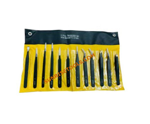 SUNTOOLS/STIPL Lot de 12 pinces à épiler en acier non magnétique pour bijoux, outils de précision pour le bricolage, pour la manipulation de pierres taillées en baguette coniques - Product Image 2