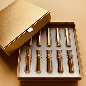 Gold Rigid Rectangle Cosmetic <b>Box</b> With Satin Liner <b>Magnetic</b> Closure High-End Packaging For Beauty Products - Product Image 1