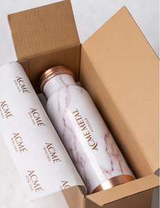 Deluxe <b>Copper</b> Marble Print Water <b>Bottle</b> Handmade Custom Design Ideal for Daily Hydration Gym Yoga And Travel - Product Image 1