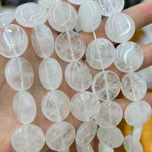 Cuentas de cristal blanco, cuentas de piedras preciosas naturales en hebra para la fabricación de joyas y manualidades DIY - Product Image 4