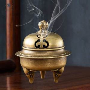 Quemador de Incienso de Latón Hecho a Mano con Diseño Tallado, Uso Religioso, Difusor de Aromaterapia para Todas las Estaciones - Product Image 2