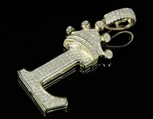 Colgante con Letra Inicial L, Diamante Simulado Redondo de 2 Quilates, Chapado en Oro Amarillo de 14k, Lujoso para Mujer, Plata 925 - Product Image 4