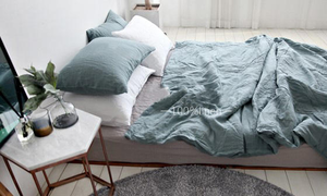 Juego de Sábanas de 4 Piezas, 300 Hilos, de Lujo, 30 cm de Profundidad, Sábana Plana, Fundas de Almohada, Juego de Ropa de Cama King, Blanco - Product Image 2