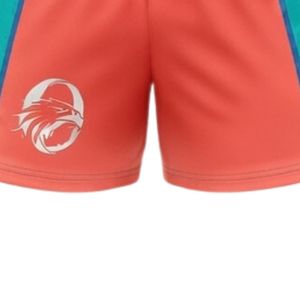 Men Coral Turquoise Sublimated Netball Jersey Shorts Set Polyester <b>Athletic</b> Performance Team Sports Wear Competition Apparel - Product Image 6