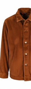 เสื้อแจ็คเก็ตผ้าลูกฟูกสีทองแดงสำหรับผู้ชาย ปกคอพับ ปิดด้วยกระดุม - Product Image 3