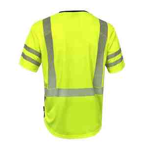 Camisetas de Trabajo de Alta Visibilidad Reflectantes de Manga Larga, Tejidas con Logotipo Personalizado Fluorescente, 100% Algodón - Product Image 2