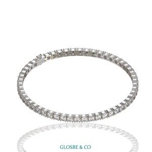Bracelet tennis Glosbe & Co rond en moissanite GRA pleine, 4,5 mm, pour usage quotidien, synthétique (moissanite de laboratoire), classique vietnamien en argent sterling - Product Image 3