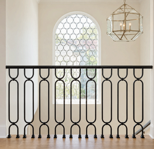 Panel de barandilla de escalera de hierro forjado ornamentado, trabejado decorativo, balaustres metálicos decorativos para renovación de escaleras interiores - Product Image 6