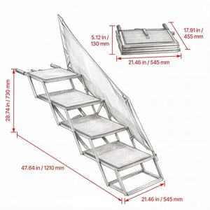 Scala per Animali Domestici Regolabile in Altezza, Accessorio Ecologico Semplice per Esterni, Realizzato in Poliestere Resistente per Conigli di Taglia Media, Rimovibile e Lavabile - Product Image 3