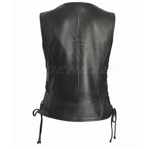 Gilet en cuir pour homme, design personnalisé, couleur unie, streetwear, sans manches, prix raisonnable - Product Image 2