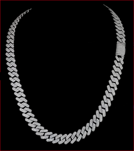 สร้อยคอเงินแท้ 925 ชุบเพชรแบบ Cuban Link สำหรับทุกเพศ สไตล์ฮิปฮอป ทำจากโลหะผสมสังกะสี  สามารถสั่งทำได้ เป็นของขวัญสำหรับงานปาร์ตี้  เครื่องประดับแฟชั่นสำหรับทุกเพศ - Product Image 3